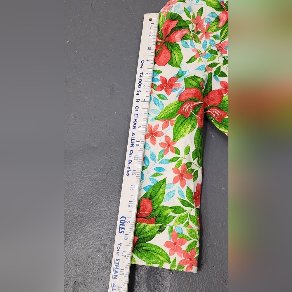 ♥️ LIZ CLAIBORNE WOMEN'S DENIM STYLE FLORAL PATTERN JACKET SIZE P (PETITE) SMALL - Picture 9 of 12